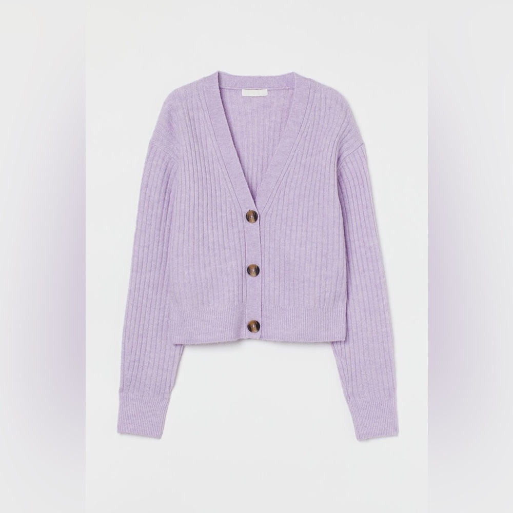 H&M Purple Knit Cardigan Sweater